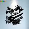 1pc Puerto Rico Map Metal Wall Art, Wall Decoration, Statue Mural, Ideal Gift for New Year, Christmas, Puerto Rico Culture Enthusiasts, Rust-Resistant Metal Wall Decor Wall Sculptures, Perfect for Home Wall & Garden Fence, Holiday Wall Decor