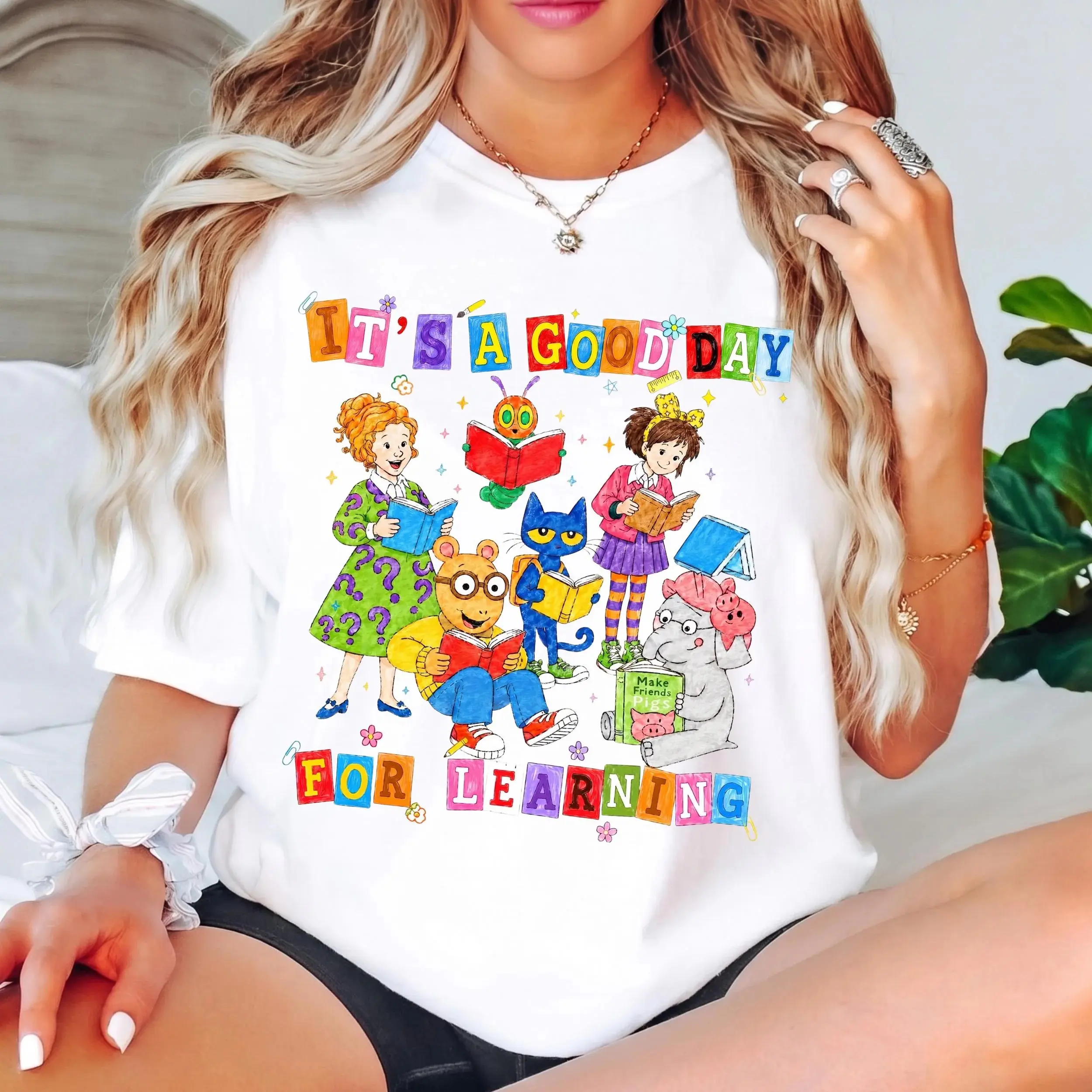 Elementary Teacher Comfort Color Shirt, Cute Storybook Characters T-Shirt, Vintage Classroom Kindergarten Tee, Teacher Gift