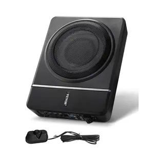 VEVOR 8 240W Underseat Car Subwoofer, Slim Powered Car Subwoofers Under the Seat, Low Profile Audio Sub Built-in Amplifier, High/Low Level Input Volume Controller for SUVs, Car, Truck, RV