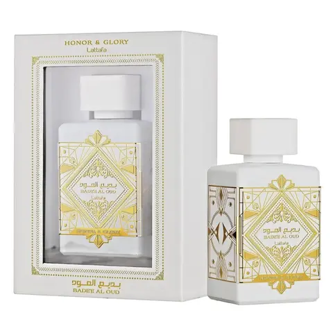 Lattafa BADEE AL OUD White Oud Bottle-Shaped Fruit-Based Unisex Fragrance - Alcohol-Based, 3.4oz(100ML) Single Item with Citrus Fragrance, Fragrant Turmeric Scent, Pineapple Notes