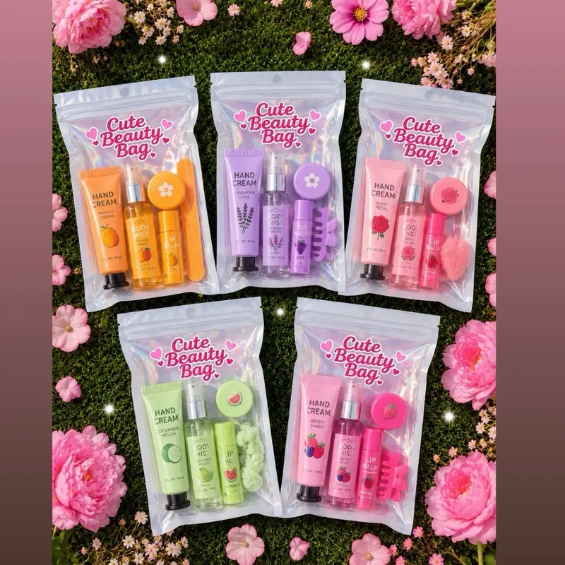 Cute Beauty Bag for Lipstick, Lipgloss, Shimmer Lip Products, Lip Care Essentials 5-10 Products