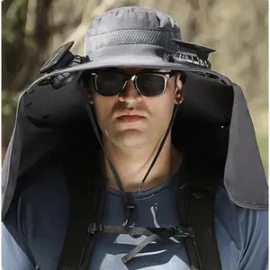 2025New SolarFan Hat Wide Brim Outdoor FishingHat with Double Power Fans Solar OrUSB Charging Sun Hats for Men 3Speed Adjustable Fan Hat Cooler OutIn The Sun Fishinghats Fisherman Cap