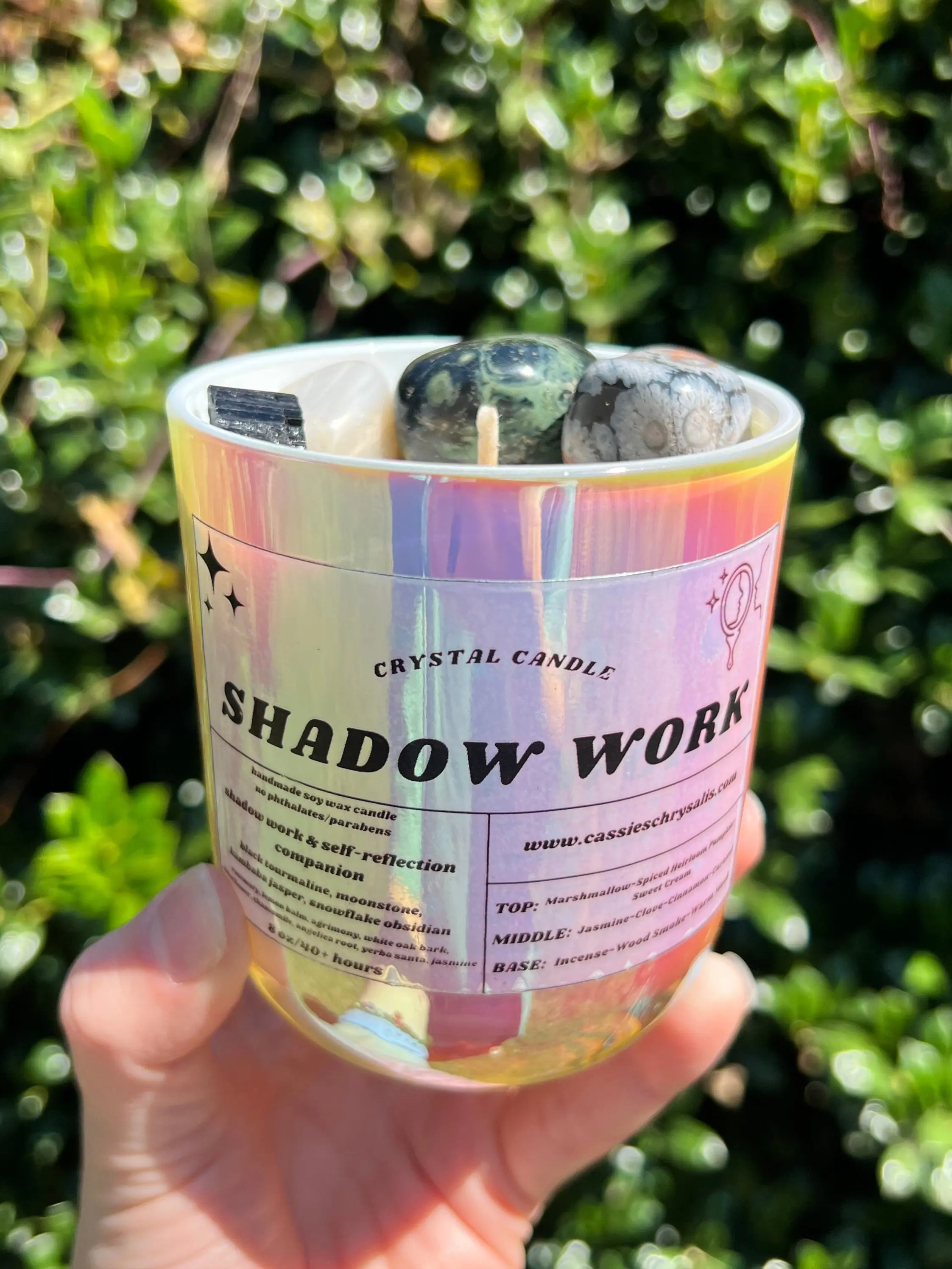 Shadow Work Crystal Intention Candle