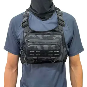Lightweight Running Phone Bag Tactical Vest Backpack, Marathon Camping Cave Search Chest Pack, Universal Nylon Tool Bag