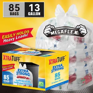 Xtratuff Trash Bags 30 Gallon Large Trash Bag Garbage Bags Heavy Duty 85 Count BPA FREE Strong Rubbish Bag drawstring