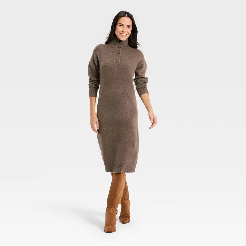 knee length dresses for ladies Sweater Midi Dress – Dominique Nicole Boutique