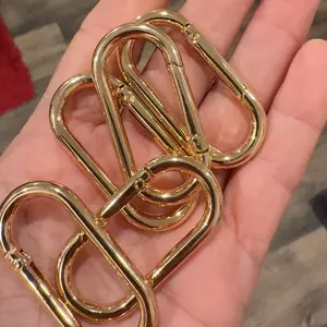 5 Pcs Oval Carabiner Snap Clips, Metal Spring Key Rings, Trigger Snap Hooks, Heavy-Duty Oval Dog Tag Clips for Bags, Purses, Keychains, Hanging Bag Buckle Replacement