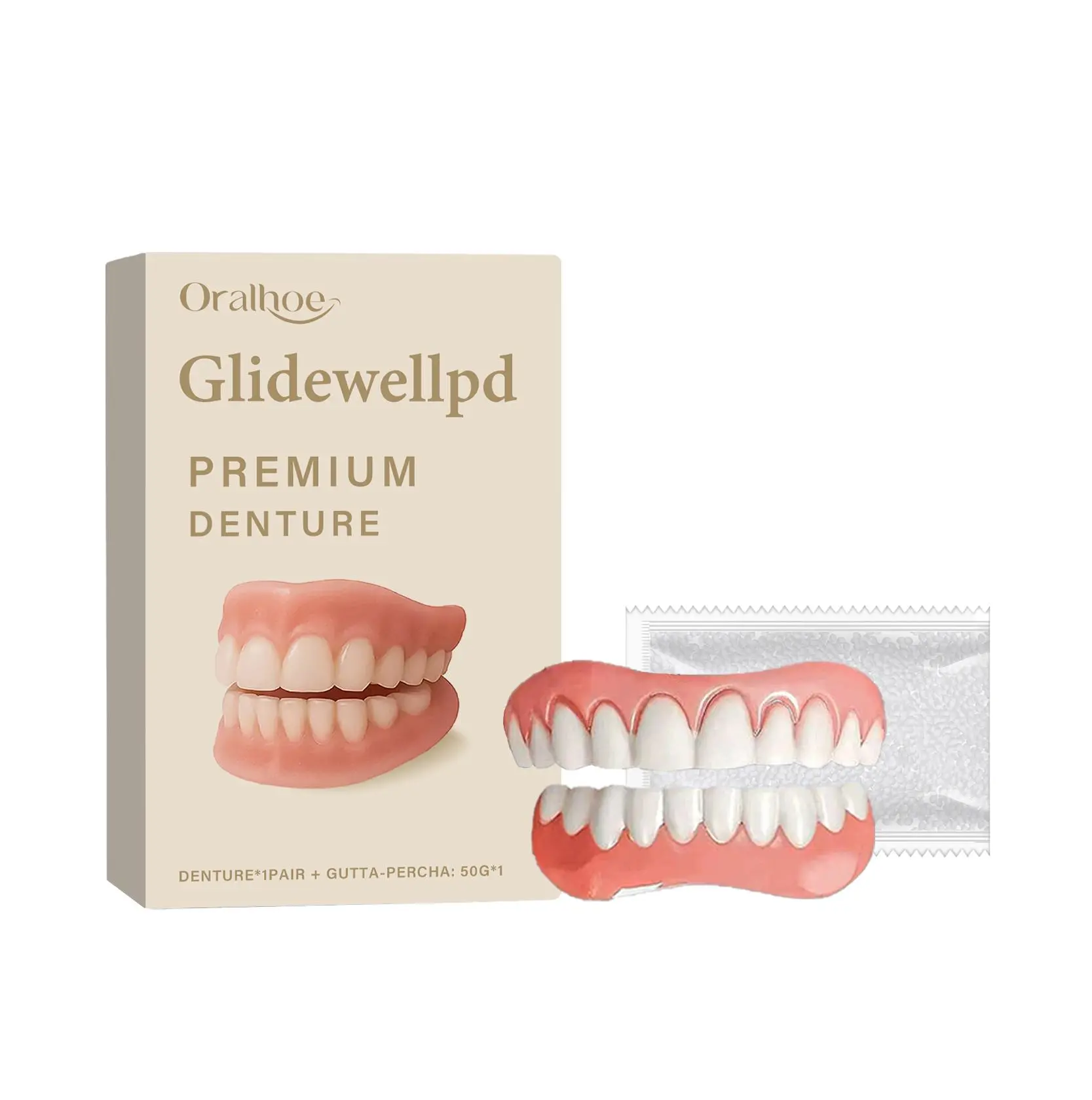 Oralhoe denture set, dental beauty enhances smile comfort material denture care set
