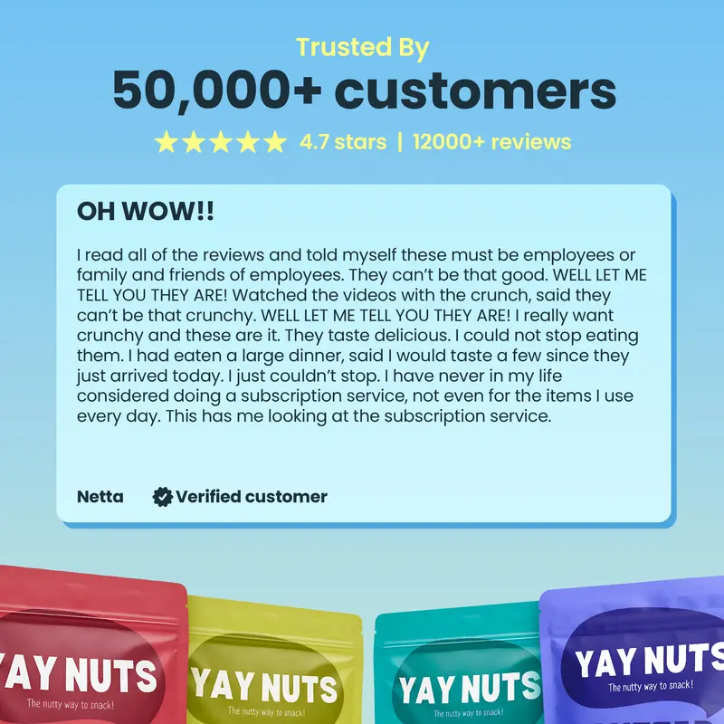 YAY NUTS Butter Toffee Pecans, Cashews, Almonds & Peanuts – Crunchy, All-Natural, No Preservatives, Made in USA – Guilt-Free Snacking with Real Ingredients - 12 oz each (340g) 2