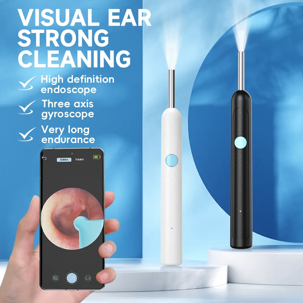 Ear Wax Removal,Ear Cleaner with 1080P Camera,Smart Visual Earwax Cleaning Tool with 6 LED Lights,8 Pcs Ear Set,6 Ear Scoop Ear Tips Replacement,Ear Cleaner for iOS & Android