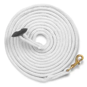 Jeffers Equine Braided Cotton Lunge Line with Rubber Stopper, 25' L
