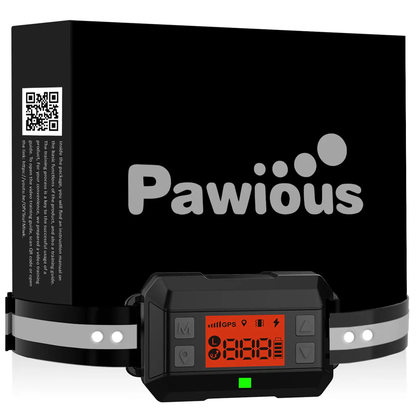 Pawious GPS Wireless Dog Fence - Adjustable Radius, IPX7 Waterproof, Ideal for Medium or Large Dogs