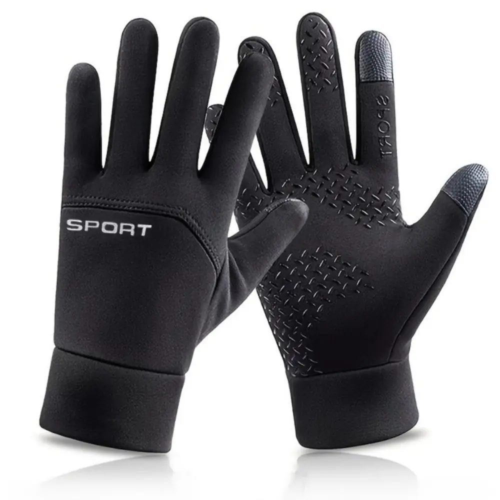 1PC Winter Warm Suede Gloves – Windproof Touchscreen Thermal Gloves with Non-Slip Grip and Soft Fleece Lining, Comfortable Outdoor Gloves for Running, Cycling, Skiing, Fishing, Driving, and Daily Cold Weather Use TikTokShopBlackFriday Black Flatbill hood,