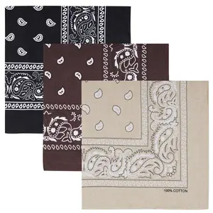 Raylarnia 100% Cotton Large Bandanas for Men and Women, 22 Inch Paisley Bandana with Multiple Colors