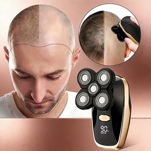 "5-Blade Electric Shaver for Men Women - LED Display Wet Dry Rechargeable Smart Mode Sensitive Skin Full-Body Grooming Tool "