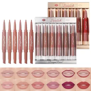 6-Piece Dual-Head Lip Liner Set, Lip Liner Pen, Matte Smoky & Rose Lipstick Duo, Holiday Gift Idea, Enhance Your Lips