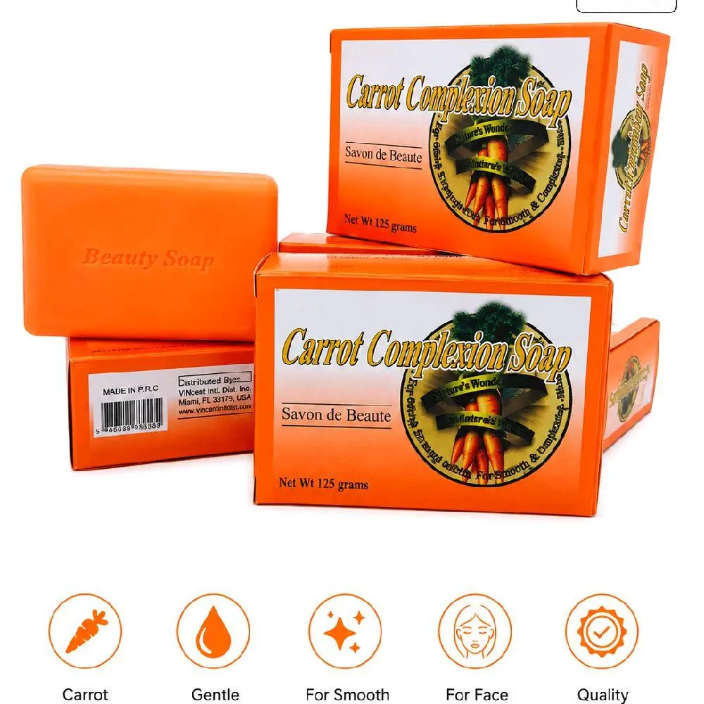 Millamix Beauty Glow Carrot Complexion Soap 125g – Pack of 12 Beauty Bars Body Care Cleansing