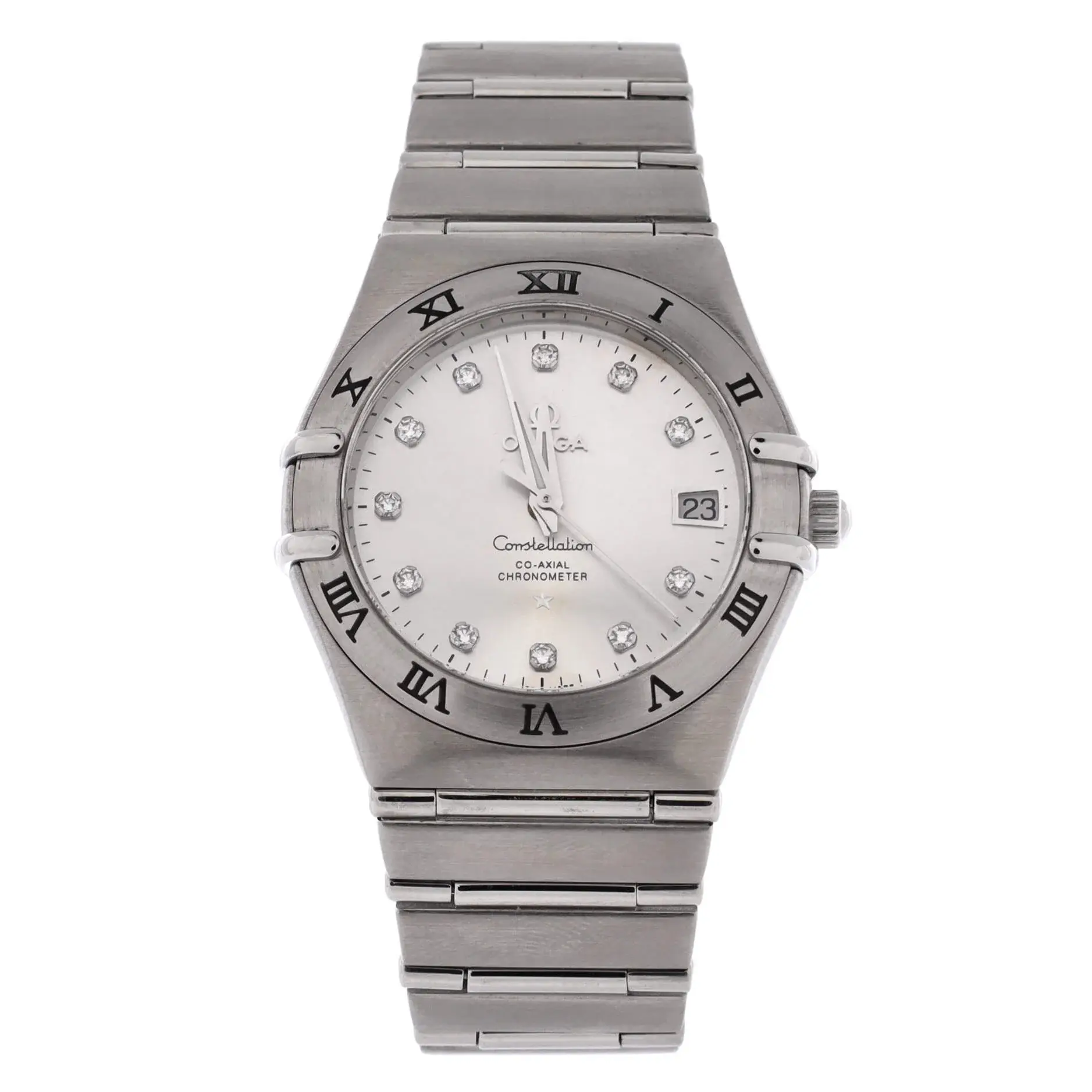 Pre-owned Omega Constellation Co-Axial Chronometer Automatic Watch Stainless Steel with Diamond Markers 35 by Rebag