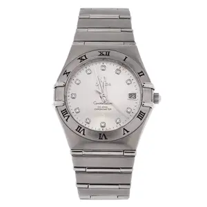 Pre-owned Omega Constellation Co-Axial Chronometer Automatic Watch Stainless Steel with Diamond Markers 35 by Rebag