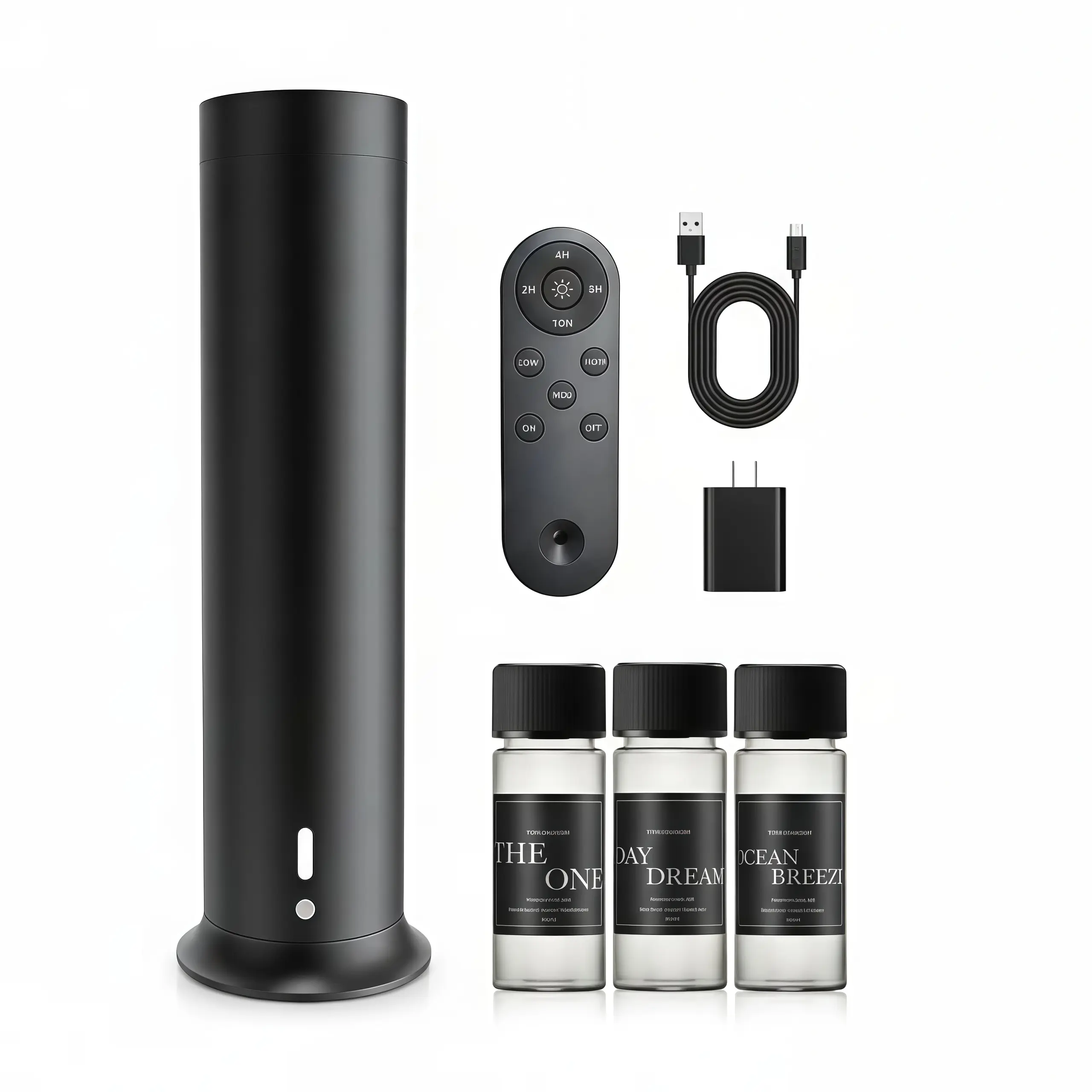 Waterless Essential Oil Diffuser - TikTok Viral Hotel-Grade Aroma Device with Recycled Aluminum Body, Remote, 2x20ml Fragrance for Diffuser, 600 Sq Ft Coverage, Scented Even Spread Room Fragrance for Large Rooms, Eco-Friendly Home Supply