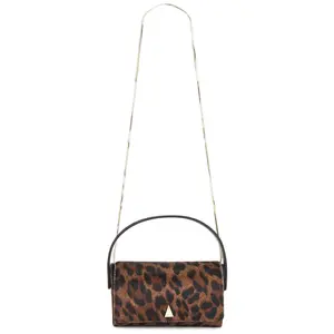 VERAFIED Calf Hair La Pochette Bag in Leopard