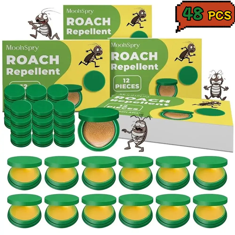 48 PCS Roach Repellent, Domestic Dormitory Kitchen Powerful Cleaning Cockroach Exterminator Cockroach Gel Bait Pest Control Kit Rodent Repellent Pouches for Indoor & Outdoor Multi-Surface Microfiber Floor Mop indoor infestation, Cockroach Repellent Cock I