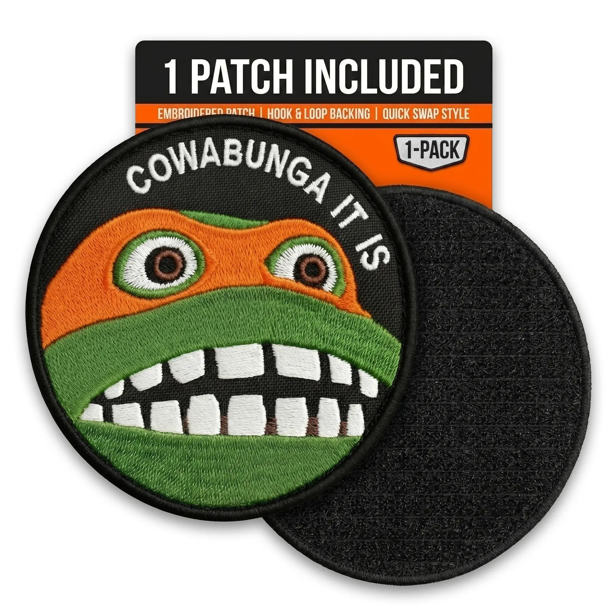 Cowabunga It Is Patch – 1Pcs Embroidered Funny Tactical Morale Patch 3.15 Inches