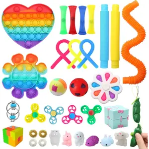 35pcs Fidget Toys Set with Popping Fidget Sensory Toys for Kids and Adults, Stress Relief Kit Gifts for Party Favors Classroom Prizes Easter Basket Stuffers Egg Fillers