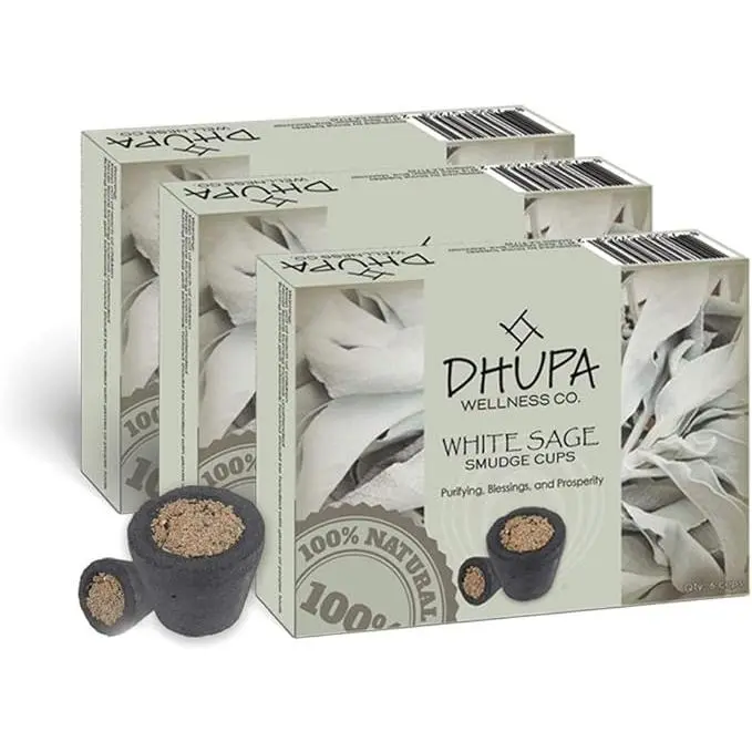 White Sage Smudge Cups - 3 Pack