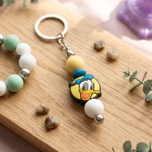 Classic Duck Inspired Beaded Keychain | Handmade Character Keyring