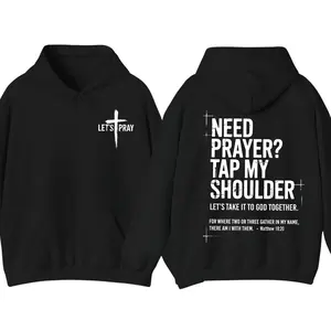Need Prayer Tap My Shoulder Hoodie, Christian Faith Graphic Pullover, Bible Verse Hoodie, Pastor Hoodie, Praying Mom Dad Gift, Trendy Christian Casual Streetwear
