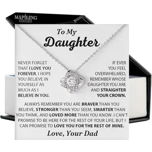 Daughter Gifts From Dad, To My Daughter Necklace From Dad, Love Knot Necklace, Daughter Necklace, Father Daughter Necklace, Gift For My Daughter, Birthday Gift, Christmas Gift To Daughter From Dad