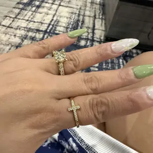 PAVOI 14K Gold Plated Cubic Zirconia Cross Ring for Women - Eternity Promise Ring for Her - Infinity Religious Wedding Band