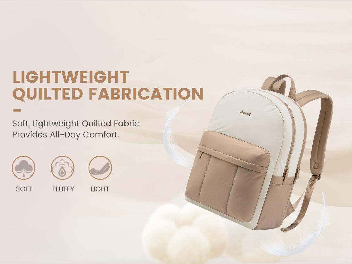 LOVEVOOK Puffer Laptop Backpack for Women Travel Work, Lightweight Quilted Laptop Backpack Purse, Work Back Pack for Women,  Cute Bookbag Teacher Nurse Laptop Bag Computer Backpack, Waterproof Casual Daypack,