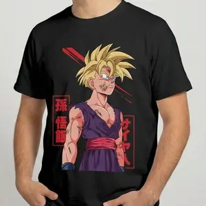 [100% Cotton] Super Saiyan Warrior Gohan T-Shirt, DBZ Apparel For Fans, Anime Tee