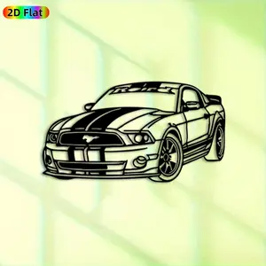 1pc Mustang Car Metal Wall Art, Sleek Mustang Car Statue Mural, Ideal Gift for New Year, Fathers Day, Car Enthusiasts, Rust-Resistant Metal Wall Decor Wall Sculptures, Perfect for Garage Wall & Garden Fence, Perfect for Automotive Decor Enthusiasts