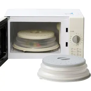 2 PACK Collapsible Microwave Splatter Cover with Handle Vented   Guard Lid