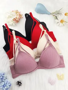 4 pieces, best-selling women's lingerie, comfortable non-wired Medium bra, women's comfortable and breathable bra, back-clasp bra adjustable strap women's lingerie, casual bra, ideal for all seasons to wear lingerie, Bralette