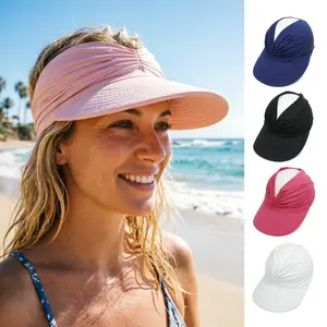 Women's Summer Sun Visor — Stylish Pleated, Breathable, Wide-Brimmed Sun Hat for Outdoor, Beach, and Sports Activities