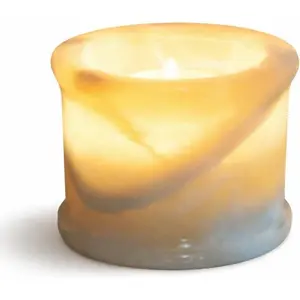 Egyptian Real Alabaster Stone/Marble Votive Candle Holder
