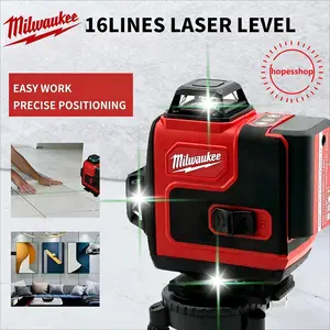 Milwaukee  Green Cross Line Laser, Leveling and Alignment for Indoor Construction and Layout, Self-Leveling Tool with Magnetic Bracket