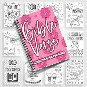 1pc Spiral-Bound Bible Coloring Book 5.5x8.3 Inspirational Verse Designs & Vibrant Floral Pattern Art for All Adults Perfect Pick To Relax & Spark Creativity in Free Time Brave