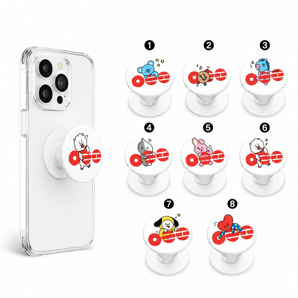 Cute Cartoon Phone Grip, K Pop Inspired Character Popsockets, Kpop Idols Fans Gift, Music Concert Phone Holder