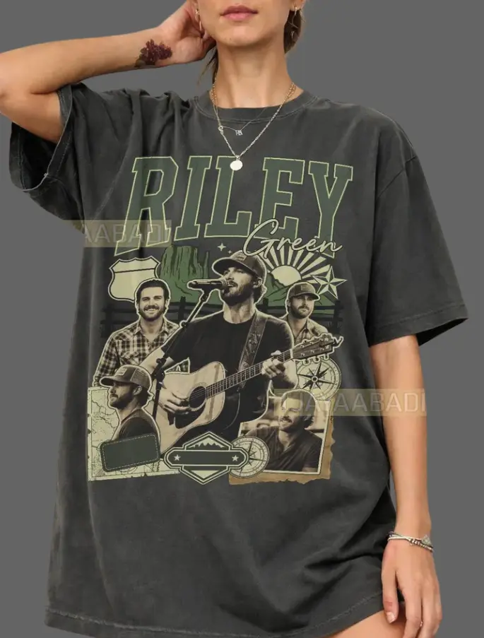 Riley Green Vintage Bootleg Shirt, 90s Retro Streetwear Graphic Tee