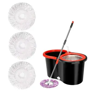 3 Pack Spin Mop Replacement Head for Hurrica, Mopnad, Cassabel and Other 360 Spin Mop Systems, Microfiber Spin Mop Refills (White)