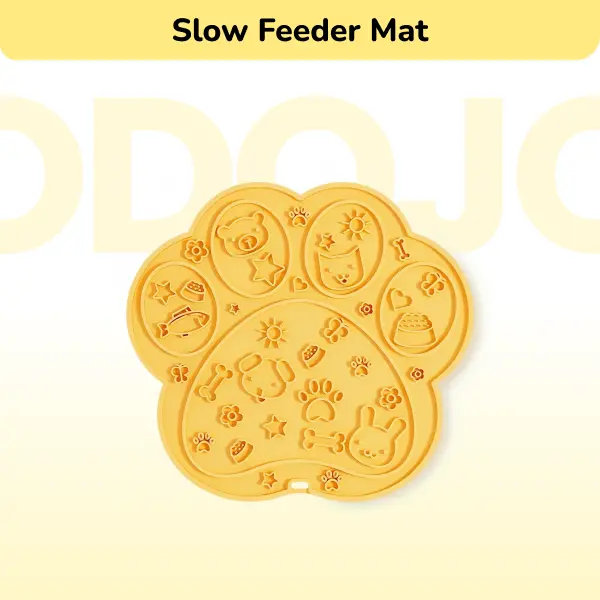 DODOJOY Slow Feeder Mat for Wet & Dry Food, Strong Suction Slow Feeder Dog Pad, Freezer Safe Enrichment Toy for Large Medium Small Breeds Dietary Supplement/Post-op Nutrition, for Gut Health & Anxiety Relief.