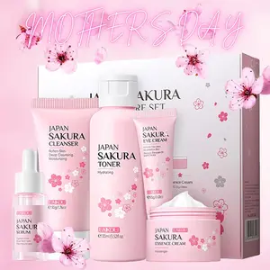 Japan Sakura Skin Care Set 5pcs Travel Kit Cleanser Toner Serum Eye Cream Face Cream for your Mother
