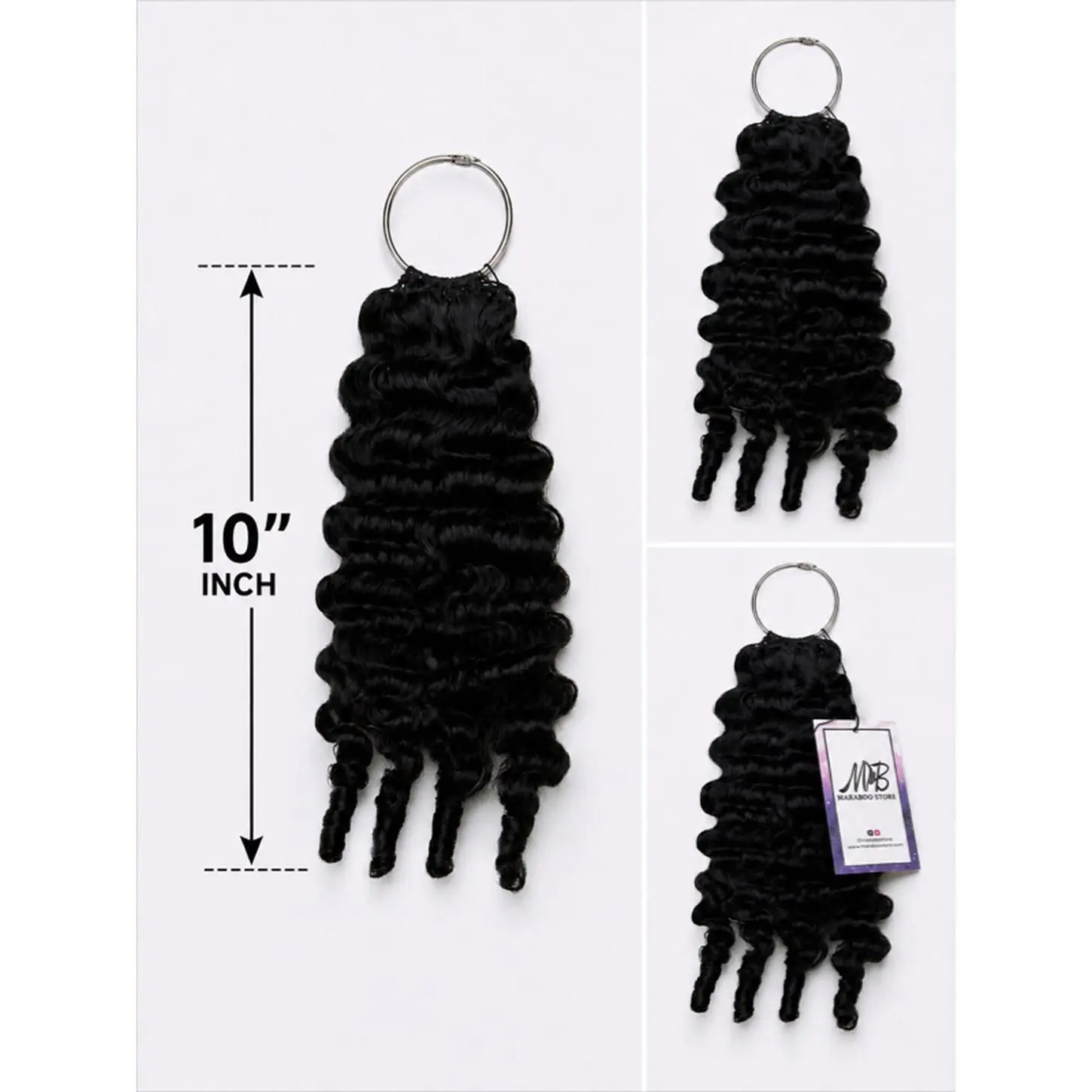 Miracle Crochet Hair Burnese Curl 10 Inches - Black Color, 10" Length, Ideal for Styling and Enhancing Hair