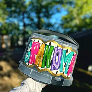 Personlized cake carrier hand painted Bakeware Plastic