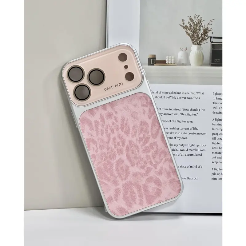 Leopard Print Smartphone Case - Protective Cover for iPhone 13,14,15,16,17 Pro Max, Large Window Lens Protection, Shockproof Matte Finish, Mobile Phone Accessories
